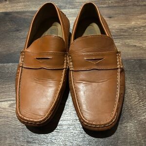 Vostey Men's Brown Leather Loafers